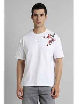 Simon Carter - White Embroidered Relaxed Fit T-Shirt