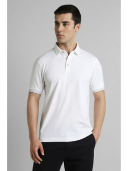 Simon Carter - White Solid Slim Fit Polo T-Shirt