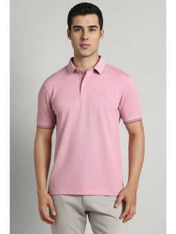 Simon Carter - Pink Solid Slim Fit Polo T-Shirt