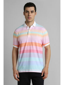 Simon Carter - Multi-Color Stripes Slim Fit Polo T-Shirt