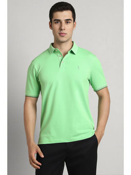 Simon Carter - Green Solid Slim Fit Polo T-Shirt