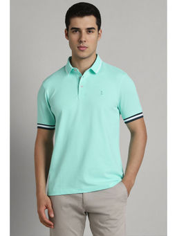 Simon Carter - Blue Solid Slim Fit Polo T-Shirt