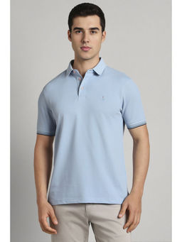 Simon Carter - Blue Solid Slim Fit Polo T-Shirt