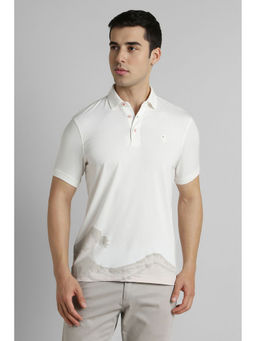 Simon Carter - White Printed Slim Fit Polo T-Shirt
