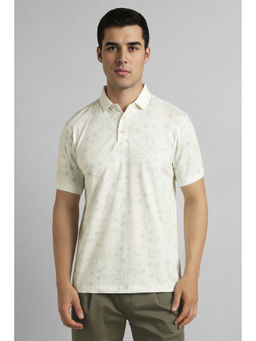 Simon Carter - White Printed Slim Fit Polo T-Shirt