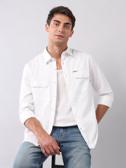 U.S. Polo Assn. Denim Co. - White Solid Regular Fit Shirt