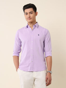 U.S. POLO ASSN. - Purple Solid Tailored Fit Shirt