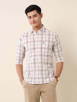 U.S. POLO ASSN. - White Checks Tailored Fit Shirt