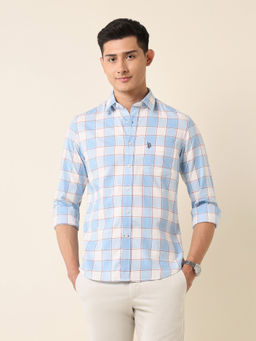 U.S. POLO ASSN. - Blue Checks Tailored Fit Shirt