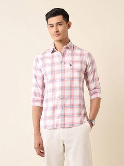 U.S. POLO ASSN. - Pink Checks Tailored Fit Shirt