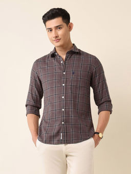 U.S. POLO ASSN. - Brown Checks Tailored Fit Shirt