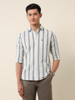 U.S. POLO ASSN. - Grey Stripes Tailored Fit Shirt