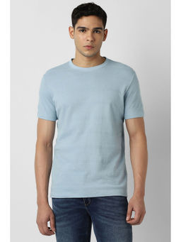 Van Heusen - Blue Solid Regular Fit T-Shirt