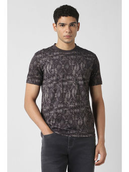 Van Heusen - Brown Printed Regular Fit T-Shirt