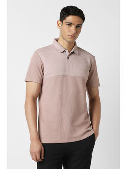 Van Heusen - Pink Colorblock Regular Fit Polo T-Shirt