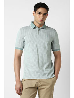 Van Heusen - Green Printed Regular Fit Polo T-Shirt