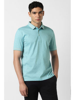 Van Heusen - Blue Printed Regular Fit Polo T-Shirt