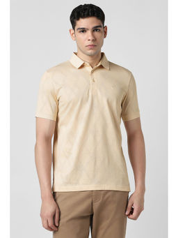 Van Heusen - Beige Printed Regular Fit Polo T-Shirt