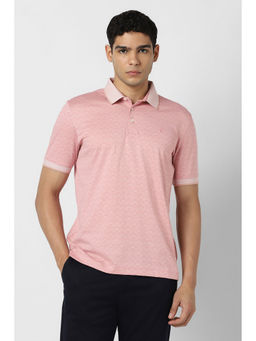 Van Heusen - Pink Printed Regular Fit Polo T-Shirt