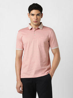 Van Heusen - Pink Printed Regular Fit Polo T-Shirt