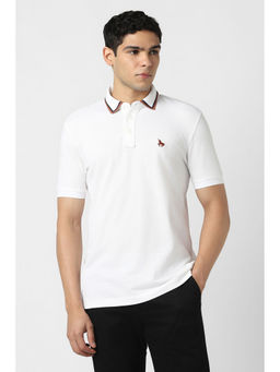 Van Heusen - White Solid Regular Fit Polo T-Shirt