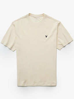 American Eagle - Beige Solid Regular Fit T-Shirt