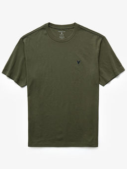 American Eagle - Olive Solid Regular Fit T-Shirt