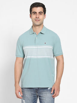 American Eagle - Blue Stripes Regular Fit Polo T-Shirt