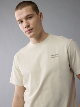 American Eagle - Beige Printed Regular Fit T-Shirt