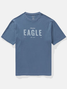 American Eagle - Blue Solid Regular Fit T-Shirt