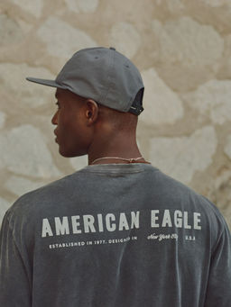 American Eagle - Grey Printed Regular Fit T-Shirt