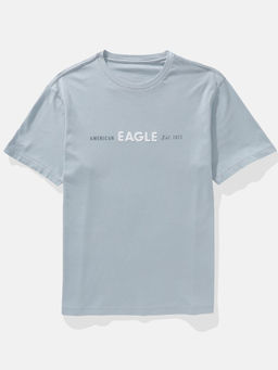 American Eagle - Blue Solid Regular Fit T-Shirt