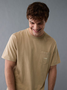 American Eagle - Beige Printed Regular Fit T-Shirt