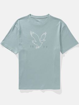 American Eagle - Green Printed Regular Fit T-Shirt