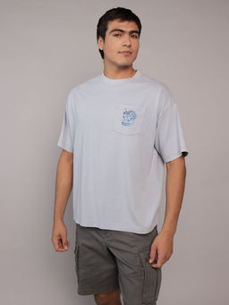 American Eagle - Blue Typography Regular Fit T-Shirt