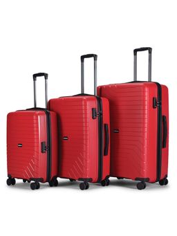 CARRIALL - Red trolley luggage with 8 spinner wheels and TSA combination Lock