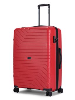 CARRIALL - Red Check- in trolley luggage with 8 spinner wheels and TSA combination Lock (L)