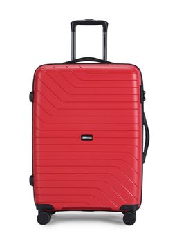 CARRIALL - Red Check- in trolley luggage with 8 spinner wheels and TSA combination Lock (M)