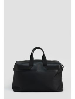 Perona - Unisex Black Solid Handbag with Detachable Strap