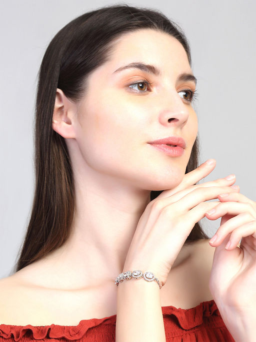 Yellow Chimes Beautiful Ad Studded Chain Bracelet for Women