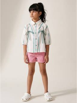 Tales & Stories - Girls Cream Stripes Cotton Top