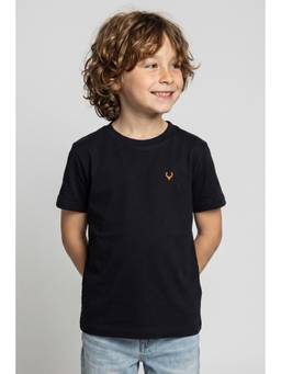 Allen Solly - Boys Black Solid/Plain Cotton T-Shirt