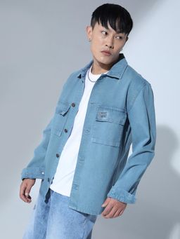 Hubberholme - Spread Collar Long Sleeves Classic Oversized Denim Jacket