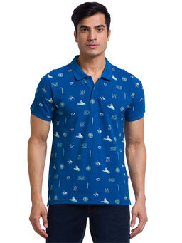 Parx - Printed Regular Fit Polo T-Shirt