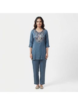 Bcz Style - Blue Grace Embroidered Co-ord