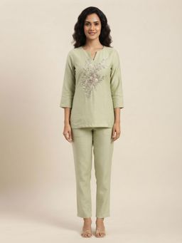 Bcz Style - Green Serenity Embroidered Co-ord