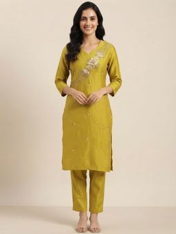 Bcz Style - Mustard Bloom Embroidered Kurta with Pant
