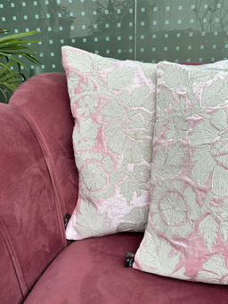 SHADES OF LIFE - Pink Cotton Cushion Cover (16x16 inches)