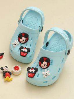 Yellow Bee - Blue Mickey Mouse Clogs with Gloves & Cupcake Charms for Boys