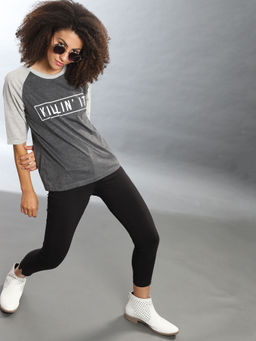 PINACOLADA - Grey Women Printed Stylish Casual Tops